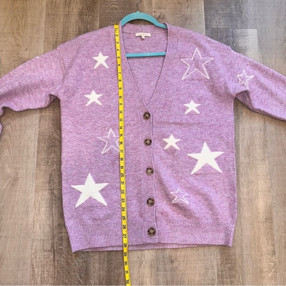 NWOT Skies Are Blue Purple and White Cozy Cardigan - Picture 4 of 8